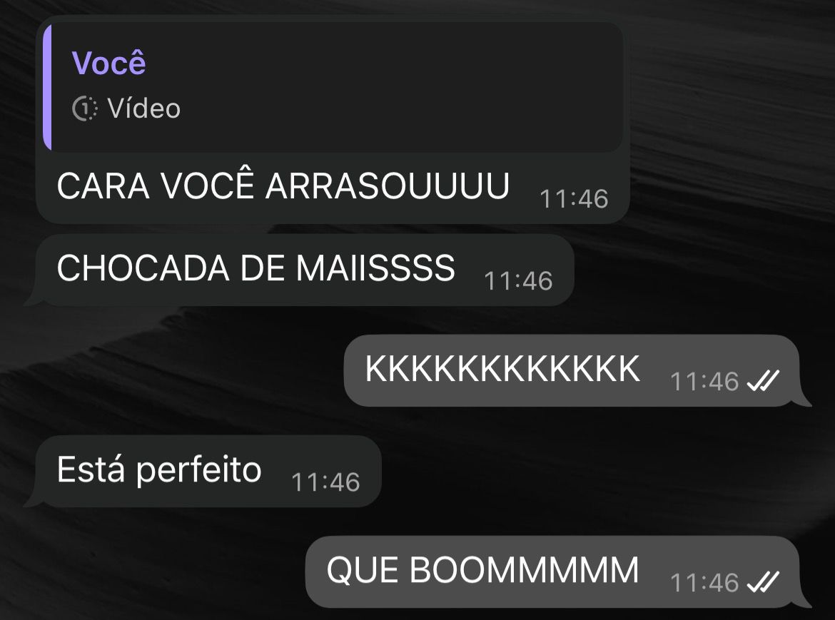 Depoimento em print de conversa